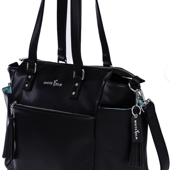 GEMINI CONVERTIBLE BACKPACK BLACK | AQUA LINING | SILVER HARDWARE - Picture 2 of 6